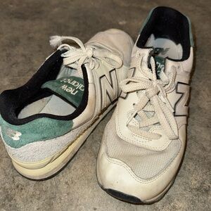 New Balance Cream and Green Athletic Shoes